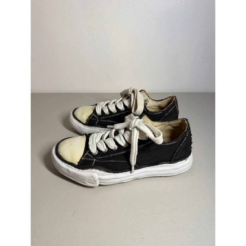 100% Auth Maison Mihara Yasuhiro MMY Mens Low Black White Sneakers Shoes 42 9